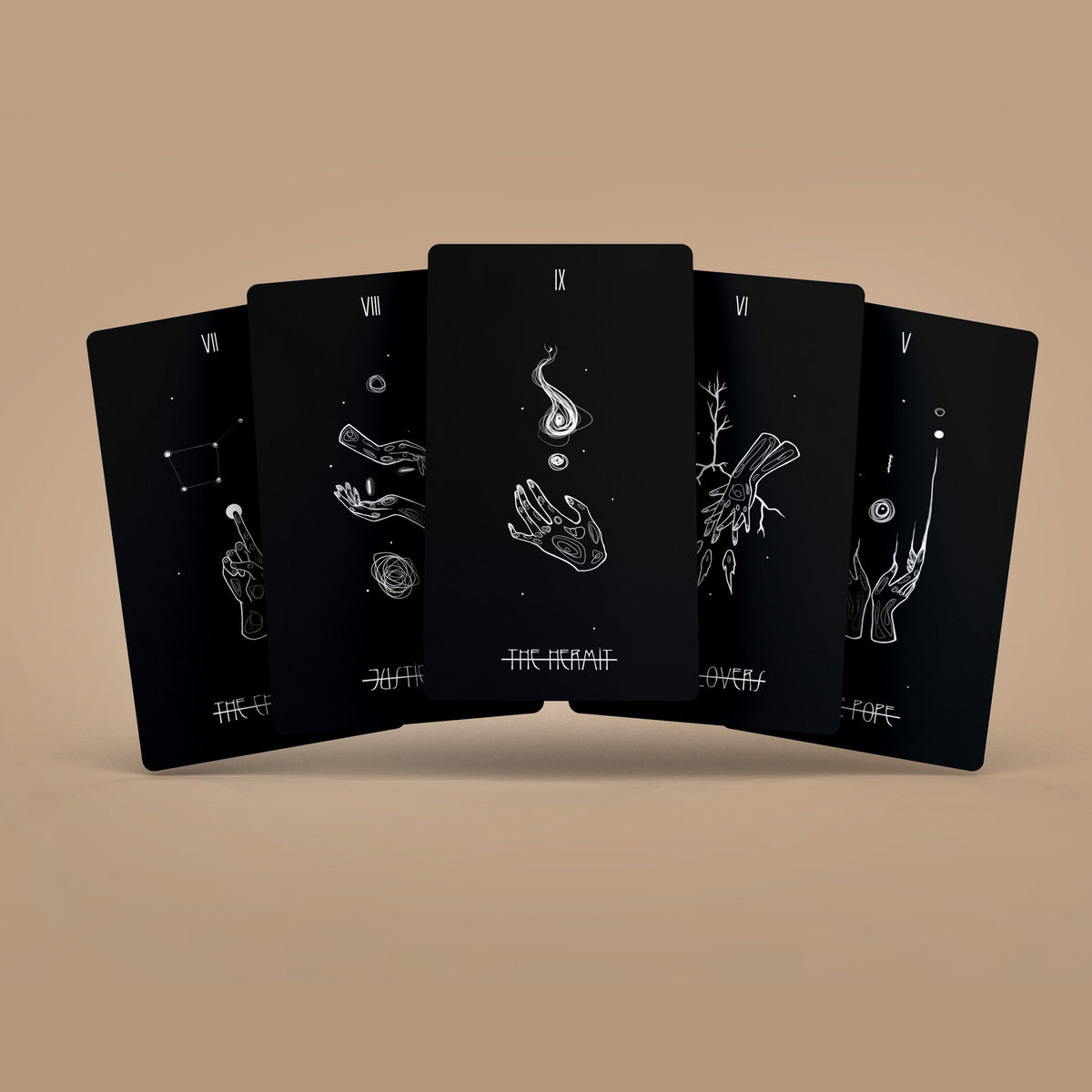Transire Tarot Cards Deck 78+2 Extra Cards with Guidebook – Dark