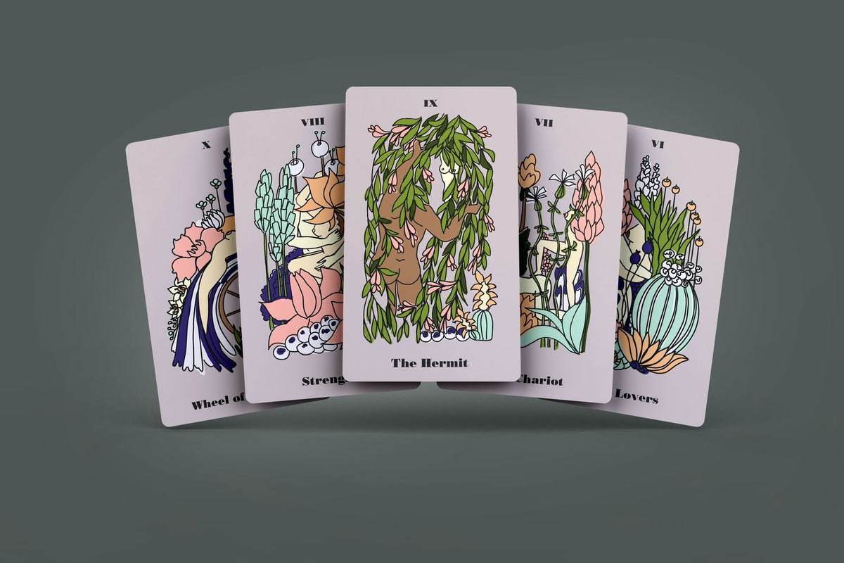Sensual Garden Tarot 78+2 Extra Cards Deck with Guidebook – Dark